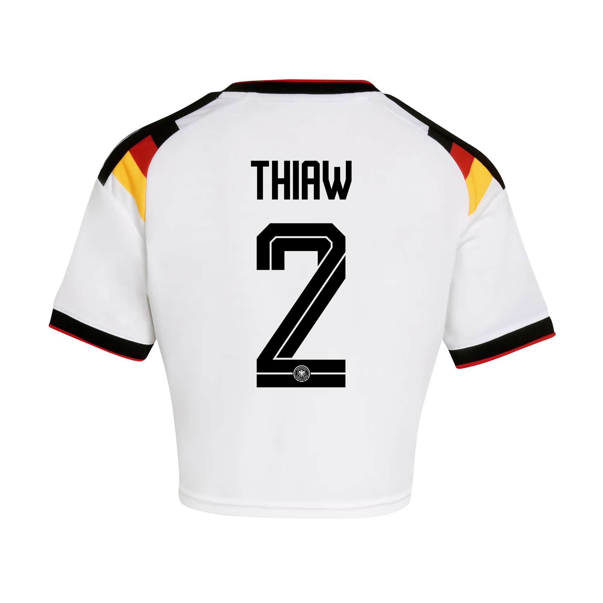 Malick Thiaw 2 Germany 2026 Home Women’s Cropped Jersey - White - Jersey Teams