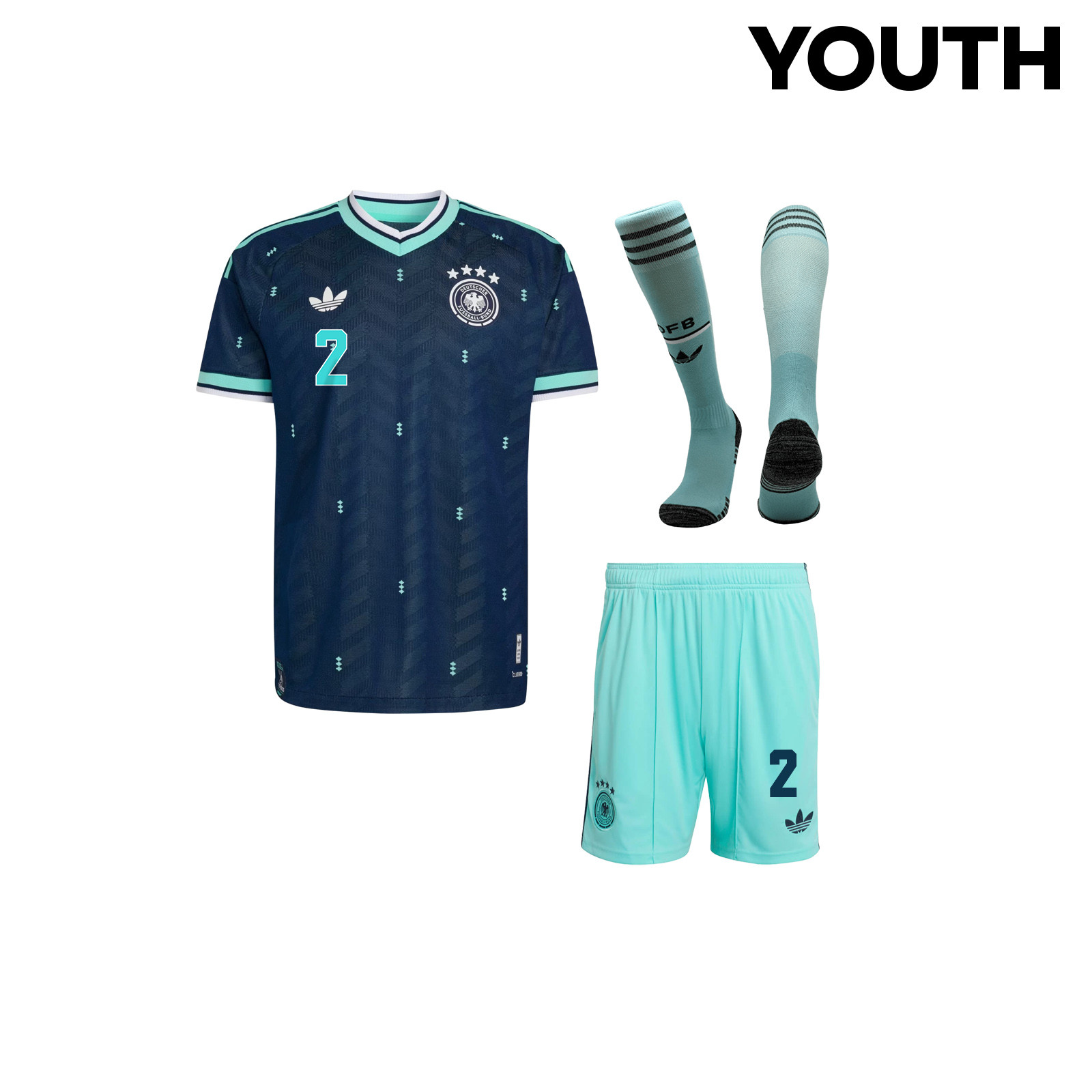 Malick Thiaw 2 Germany 2026 YOUTH Away Kit Set – Navy - Jersey Teams