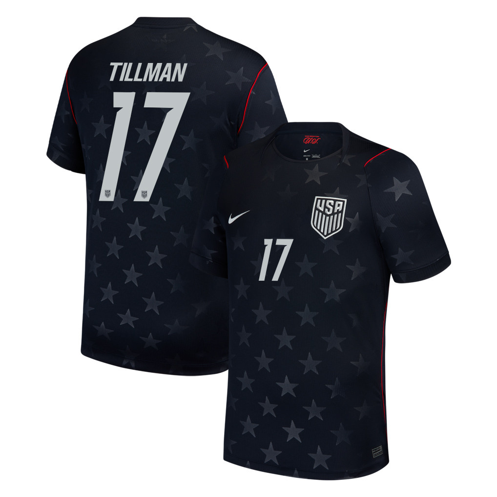 Malik Tillman 17 USMNT 2026 Away Stadium Game Jersey - Blue Men - Jersey Teams
