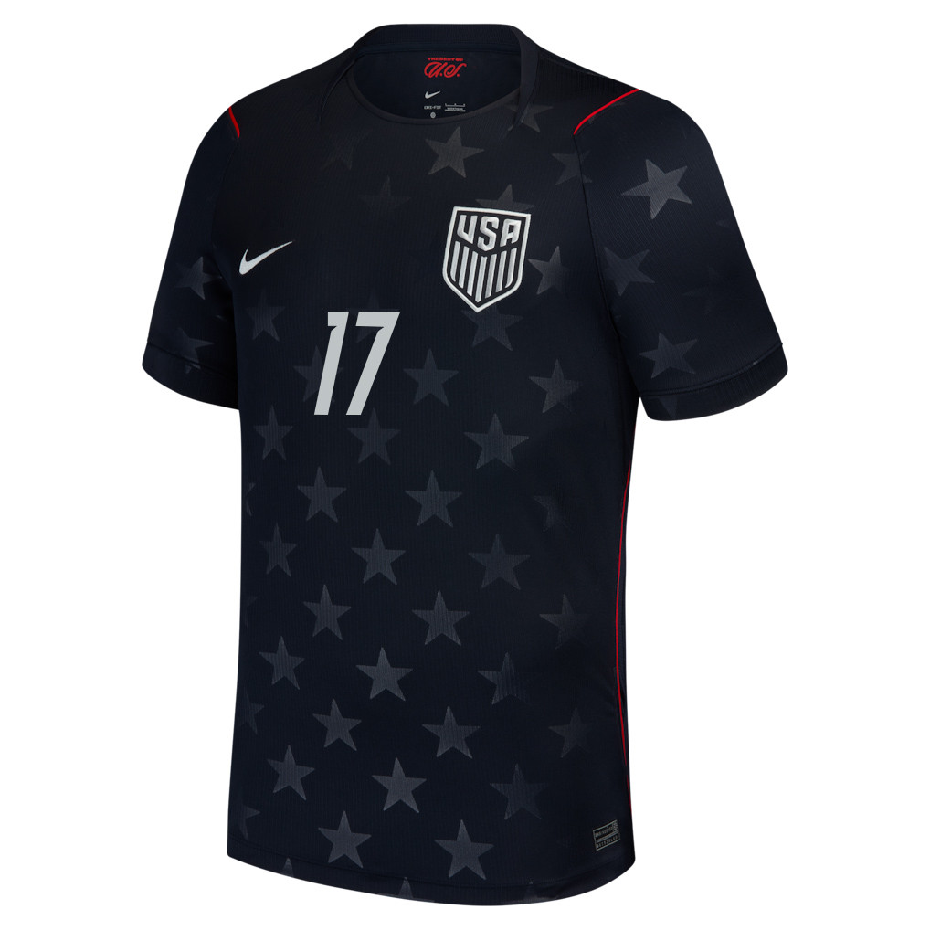 Malik Tillman 17 USMNT 2026 Away Stadium Game Jersey - Blue Men - Jersey Teams