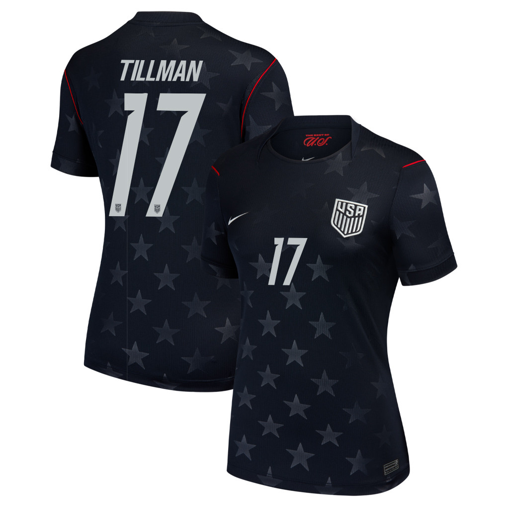 Malik Tillman 17 USMNT 2026 Women's Away Stadium Game Jersey - Black - Jersey Teams