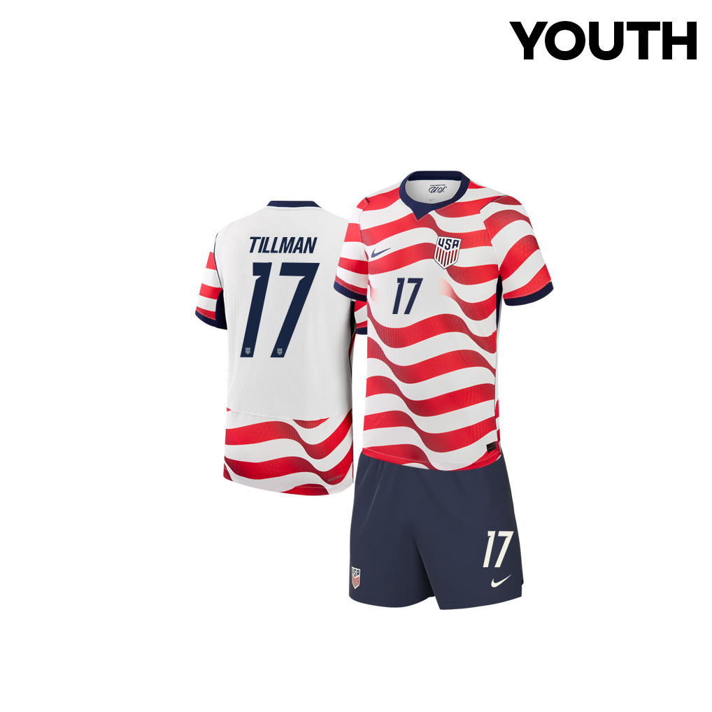 Malik Tillman 17 USMNT 2026 YOUTH Home Jersey & Shorts Set - Jersey Teams