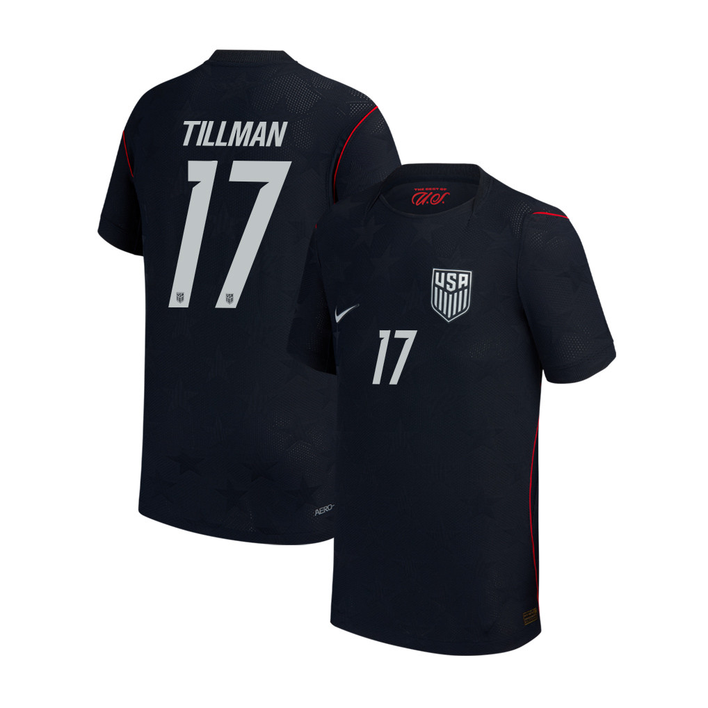 Malik Tillman 17 USMNT Youth 2026 Away Match Jersey - Blue - Jersey Teams