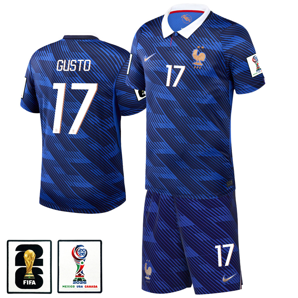 Malo Gusto 17 France 2026 Home Men Jersey & Shorts Set – Blue – Jersey Teams