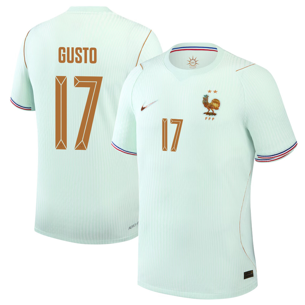 Malo Gusto 17 France National Team 2026 Away Jersey - Green, Men - Jersey Teams