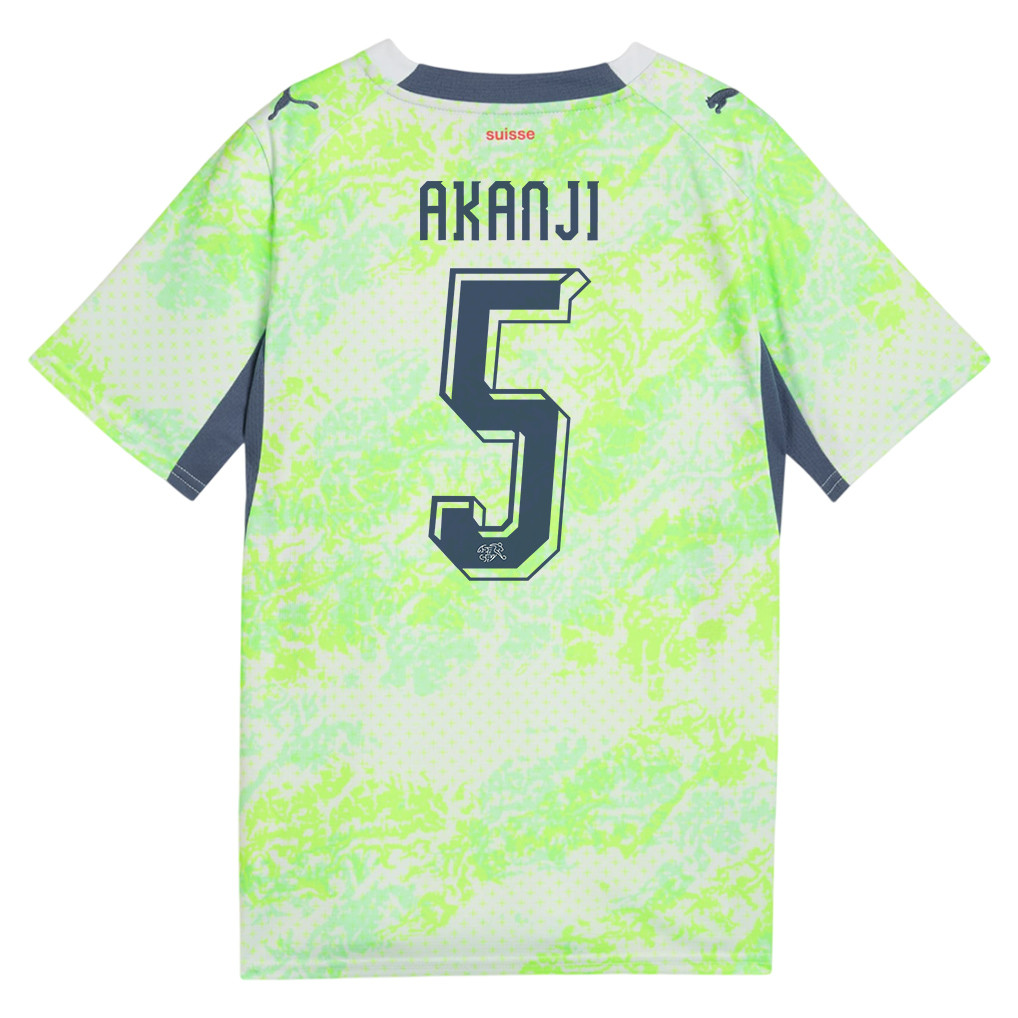 Manuel Akanji 5 Youth Switzerland National Team 2026 Away Jersey - Green - Jersey Teams