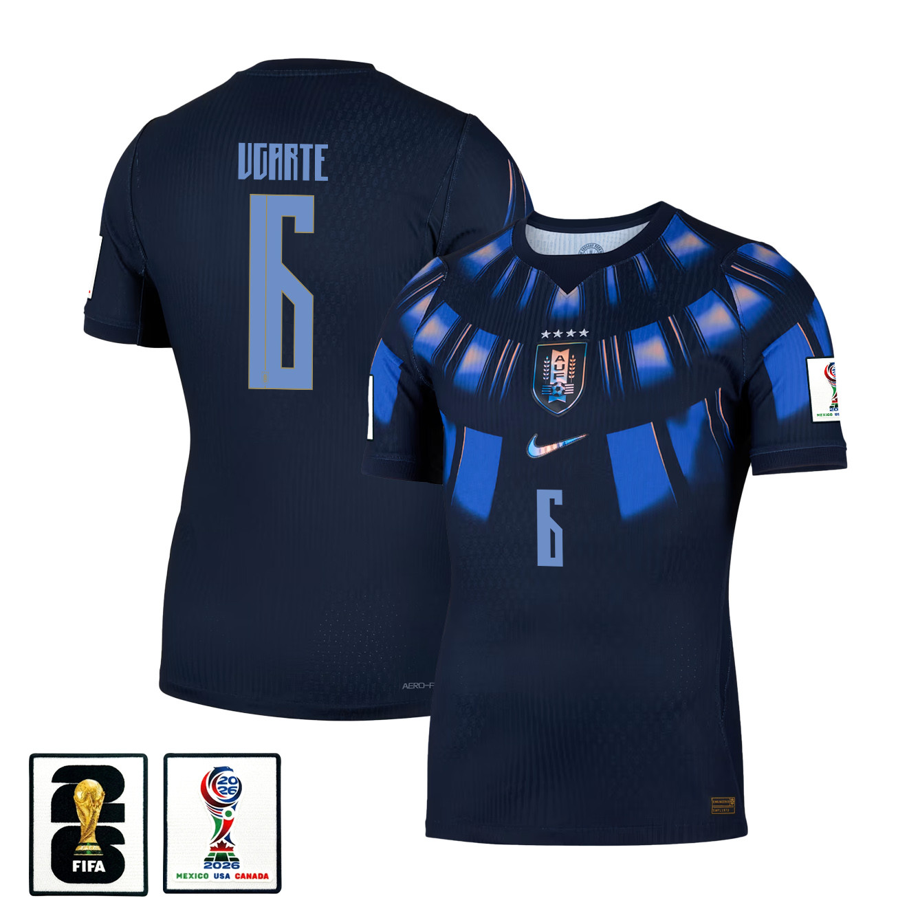 Manuel Ugarte 6 Uruguay National Team 2026 Away Jersey - Navy, Men - Jersey Teams