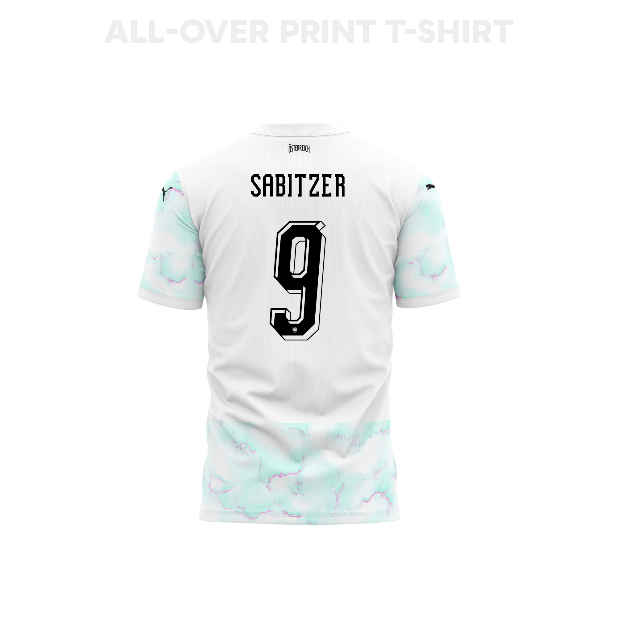 Marcel Sabitzer 9 Austria 2026 Away 3D T-Shirt Fully Printed – Unisex, White - Jersey Teams