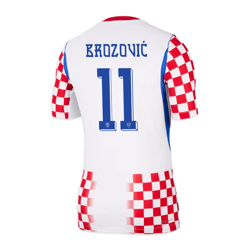 Marcelo Brozović 11 Croatia National Team 2026 x World Cup Patch Home Jersey - Men, White/ Red - Jersey Teams