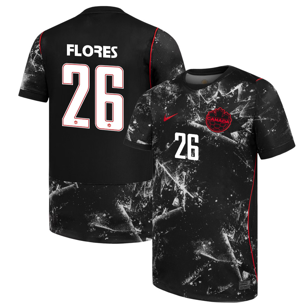 Marcelo Flores 26 Canada National Team 2026 Away Jersey - Black, Men - Jersey Teams