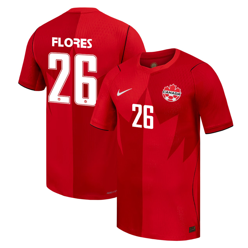 Marcelo Flores 26 Canada National Team 2026 Home Jersey - Red, Men - Jersey Teams