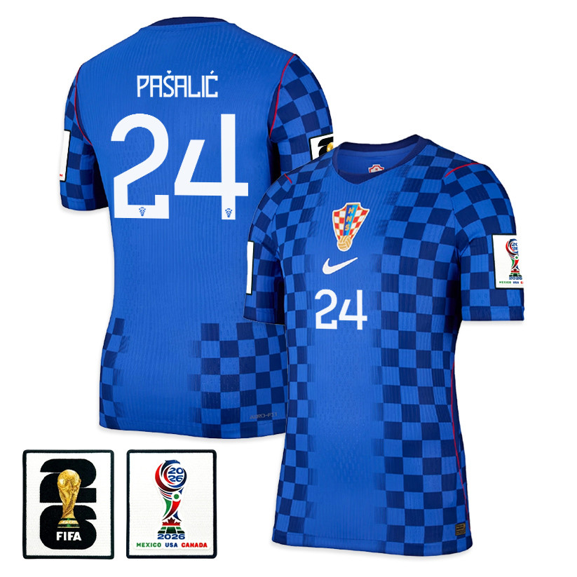 Marco Pašalić 24 Croatia National Team 2026 x World Cup Patch Away Jersey - Blue, Men - Jersey Teams