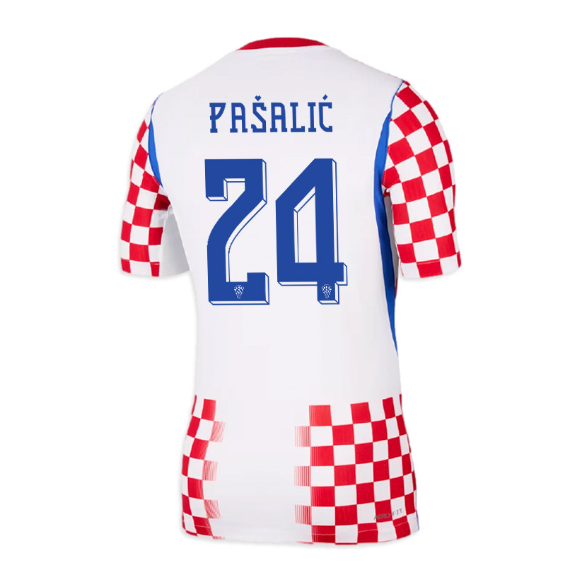 Marco Pašalić 24 Croatia National Team 2026 x World Cup Patch Home Jersey - Men, White/ Red - Jersey Teams