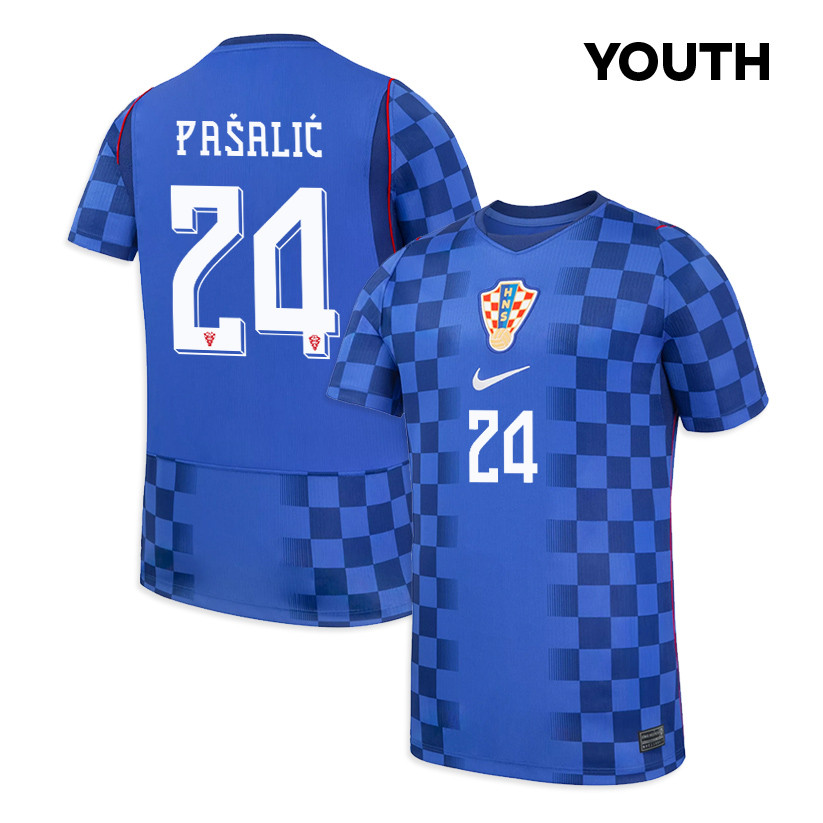 Marco Pašalić 24 Youth Croatia National Team 2026 Away Jersey - Blue - Jersey Teams