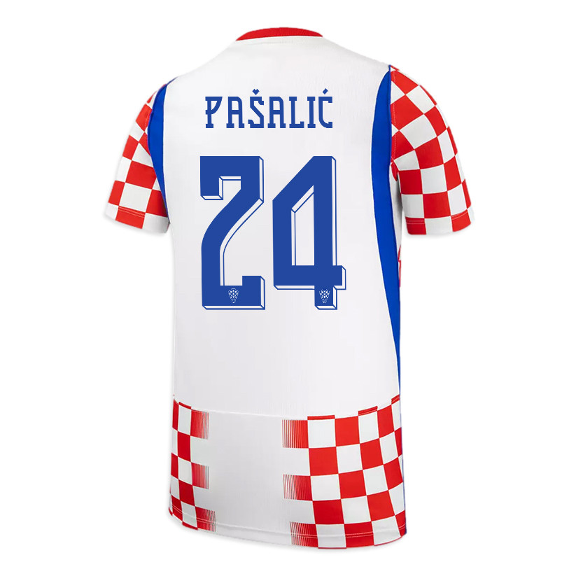 Marco Pašalić 24 Youth Croatia National Team 2026 Home Jersey - White/ Red - Jersey Teams