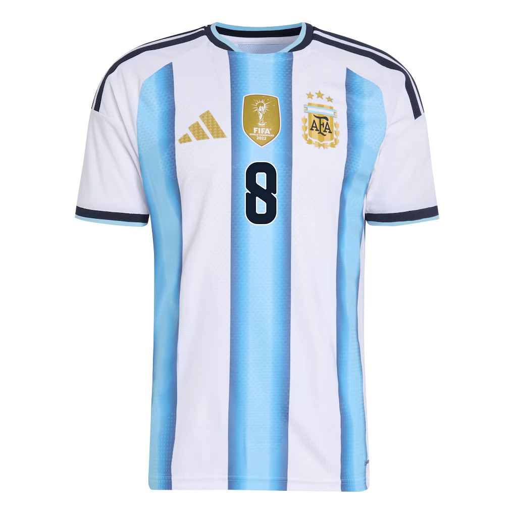 Marcos Acuña 8 Argentina National Team 2026 x World Cup Patch Home Jersey – White, Men – Jersey Teams