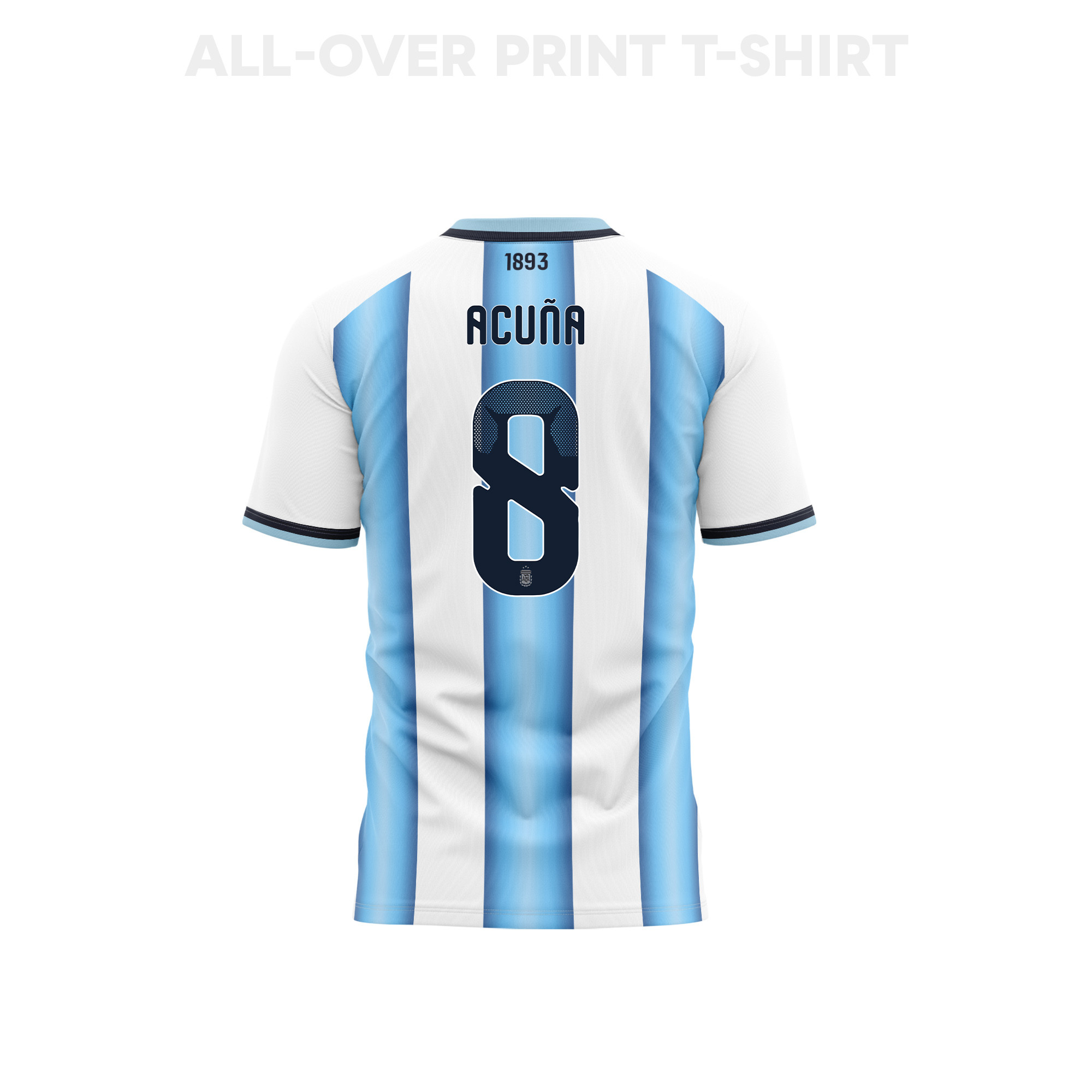 Marcos Acuña 8 Youth Argentina 2026 Home 3D T-shirt Fully Printed – White - Jersey Teams