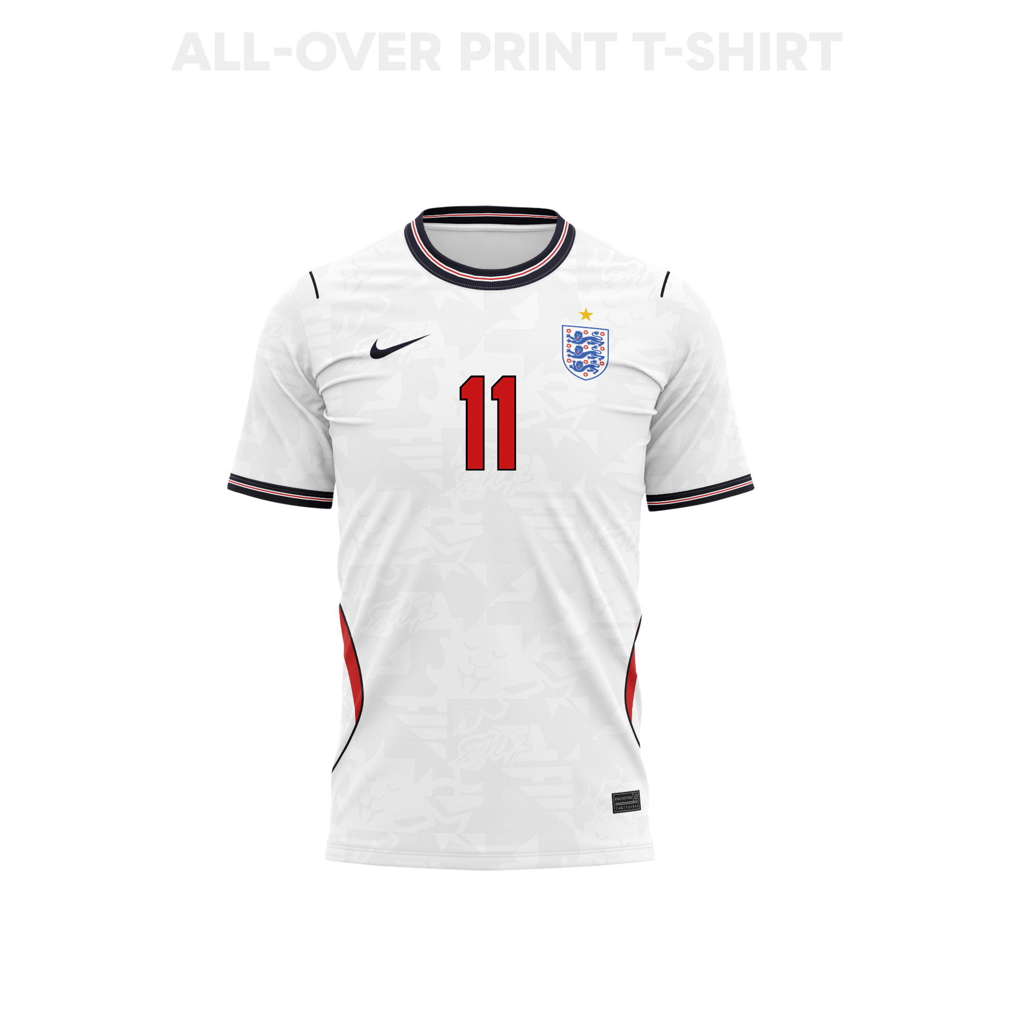 Marcus Rashford 11 England 2026 Home 3D T-Shirt Fully Printed – Unisex, White - Jersey Teams