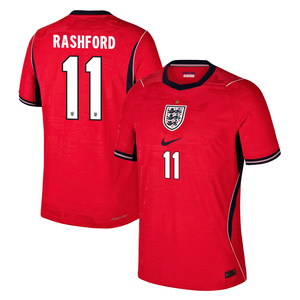 Marcus Rashford 11 England National Team 2026 Away Jersey - Red, Men - Jersey Teams
