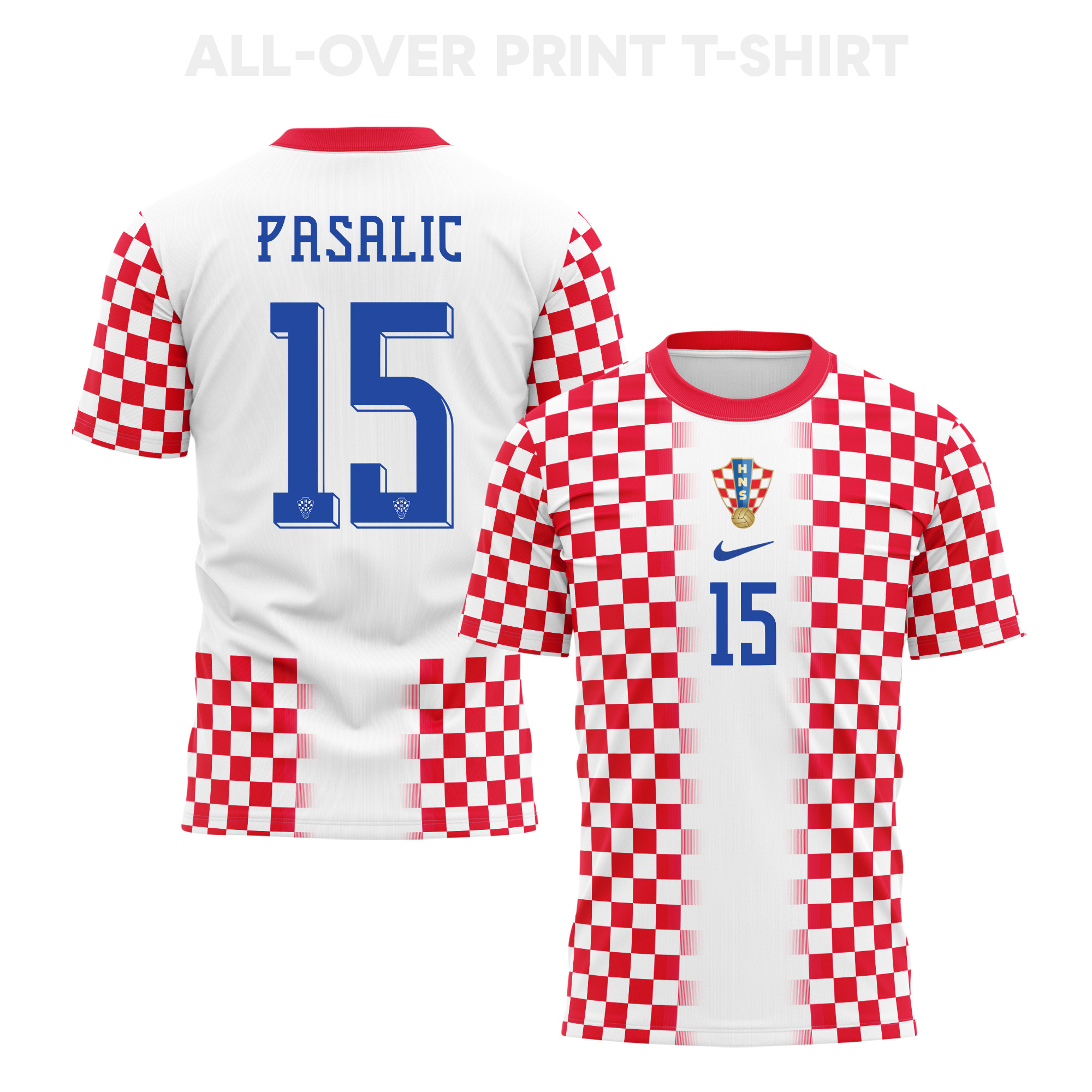 Mario Pasalic 15 Croatia 2026 Home 3D T-Shirt Fully Printed – Unisex, White - Jersey Teams
