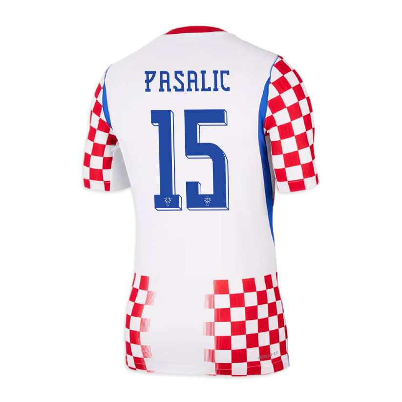 Mario Pasalic 15 Croatia National Team 2026 x World Cup Patch Home Jersey - Men, White/ Red - Jersey Teams