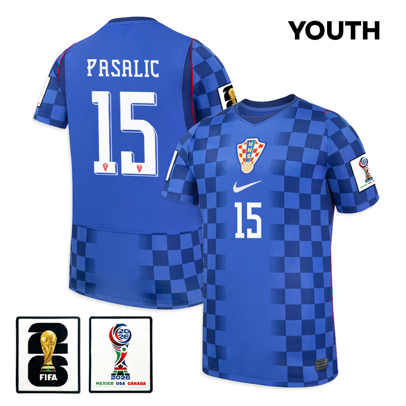 Mario Pasalic 15 Youth Croatia National Team 2026 Away Jersey - Blue - Jersey Teams