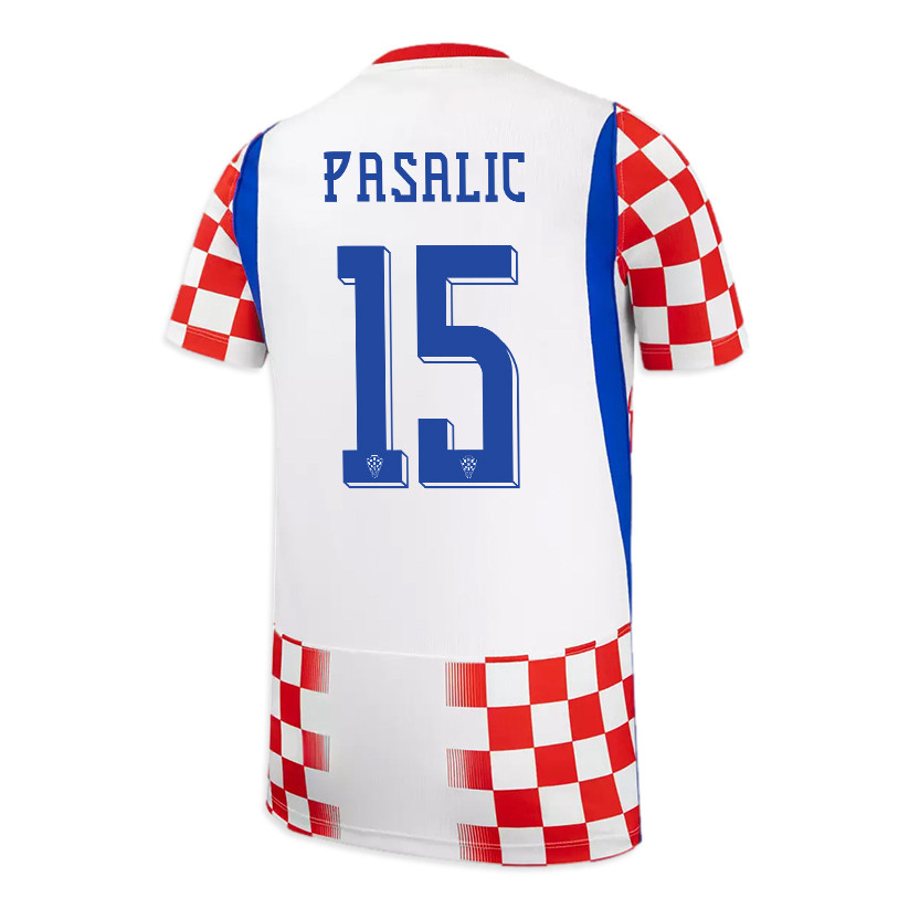 Mario Pasalic 15 Youth Croatia National Team 2026 Home Jersey - White/ Red - Jersey Teams