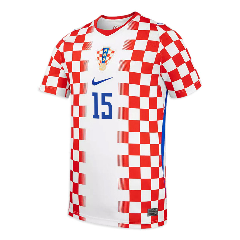 Mario Pasalic 15 Youth Croatia National Team 2026 Home Jersey - White/ Red - Jersey Teams