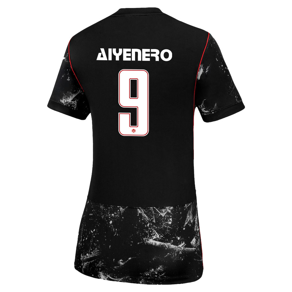 Marius Aiyenero 9 Women's Canada National Team 2026 Away Jersey - Black - Jersey Teams