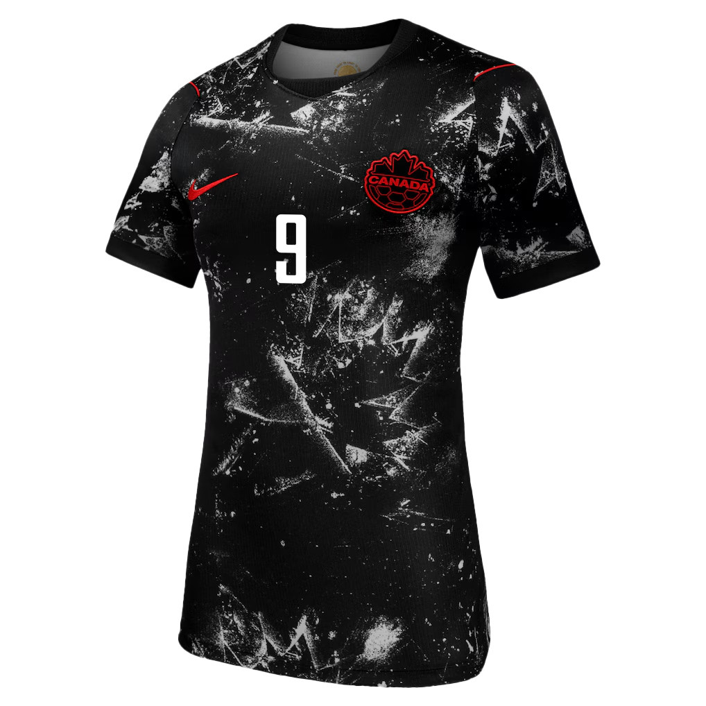 Marius Aiyenero 9 Women's Canada National Team 2026 Away Jersey - Black - Jersey Teams