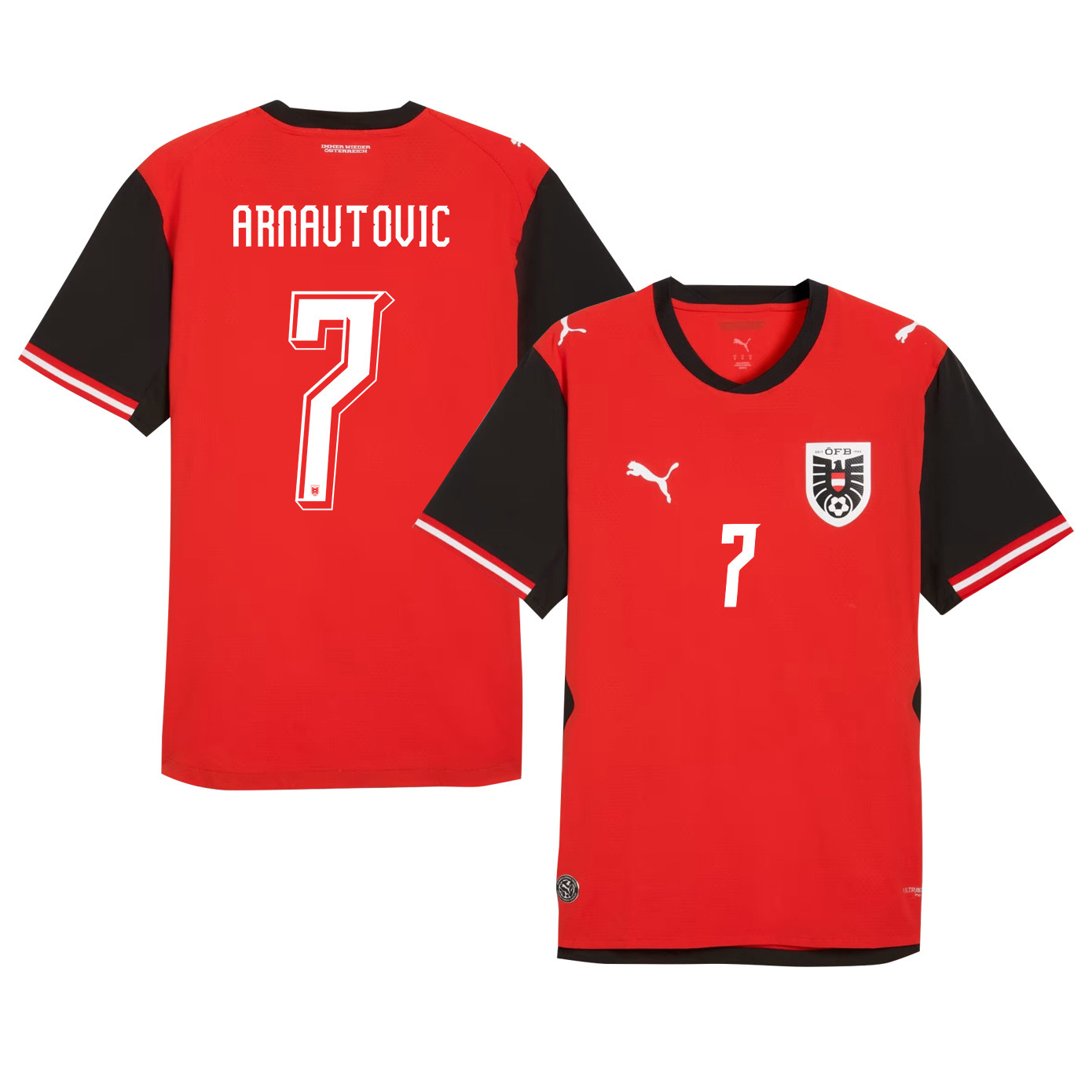 Marko Arnautovic 7 Austria National Team 2026 Home Jersey - Red, Men - Jersey Teams