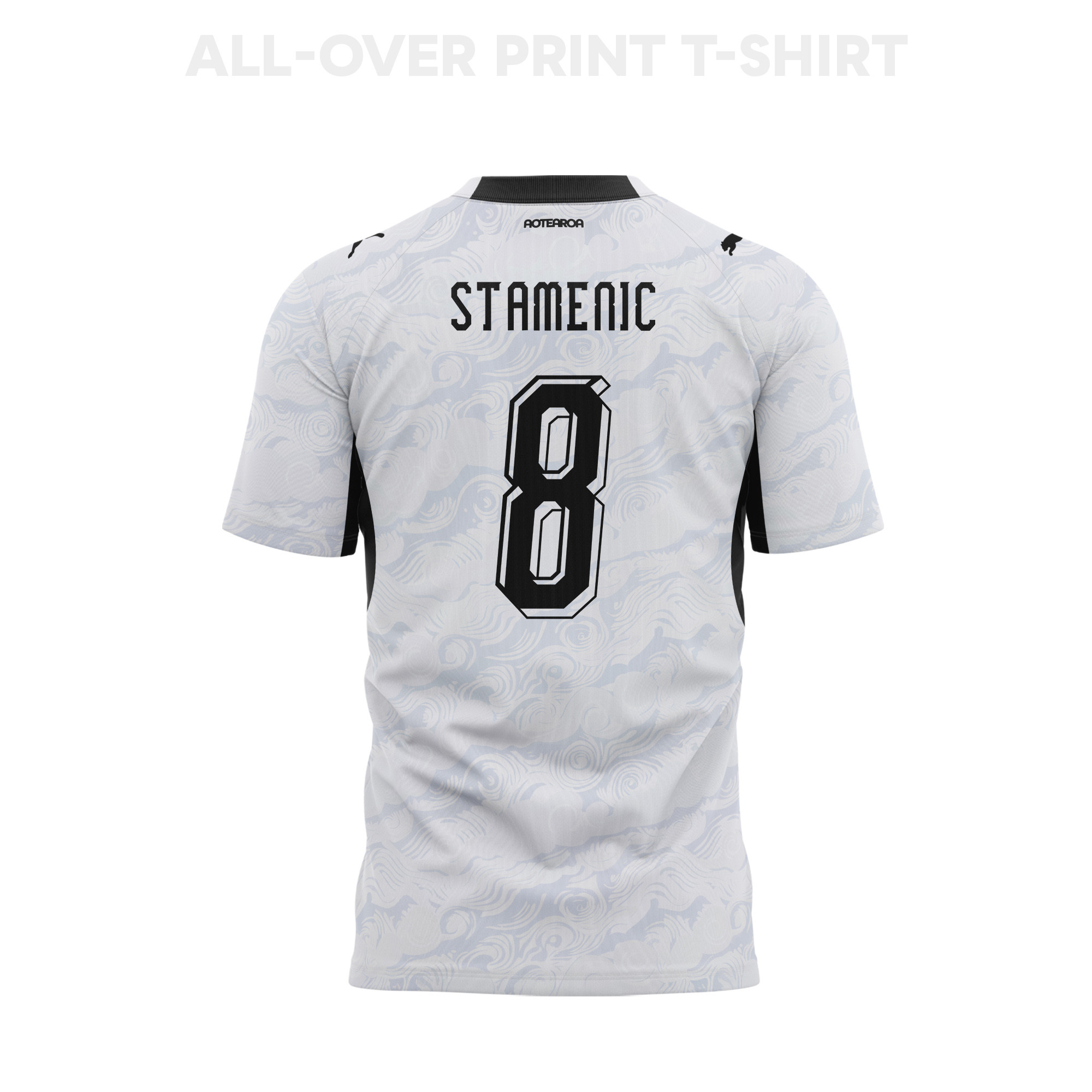 Marko Stamenic 8 Youth New Zealand 2026 Away 3D T-shirt Fully Printed – White - Jersey Teams