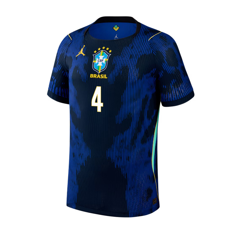 Marquinhos 4 Brazil National Team 2026 Away Jersey – Blue, Men – Jersey Teams