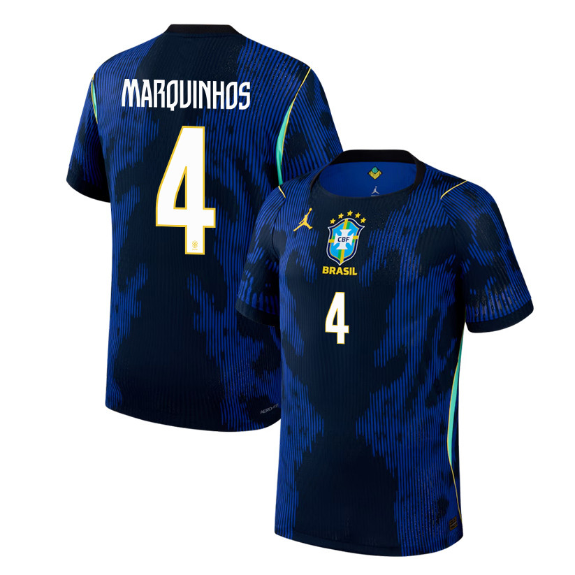 Marquinhos 4 Brazil National Team 2026 Away Jersey - Blue, Men - Jersey Teams