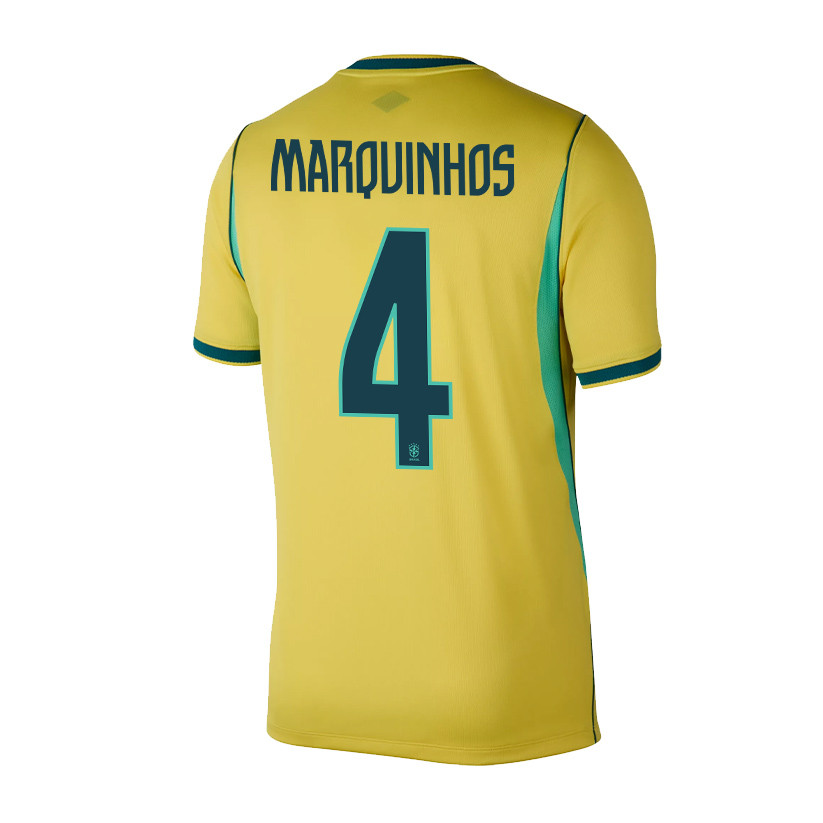 Marquinhos 4 Brazil National Team 2026 Home Jersey - Yellow, Men - Jersey Teams