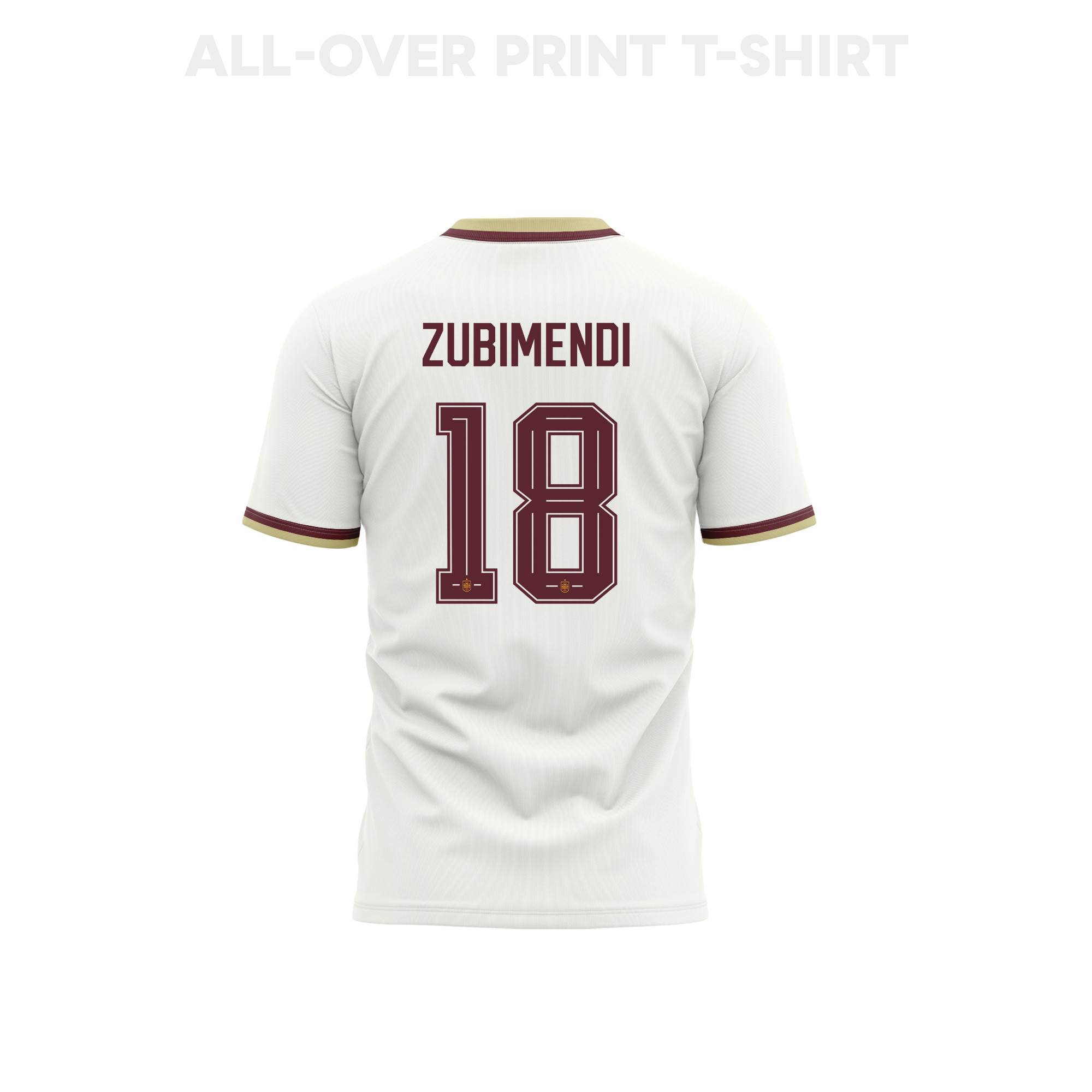 Martin Zubimendi 18 Youth Spain 2026 Away 3D T-shirt Fully Printed – White - Jersey Teams