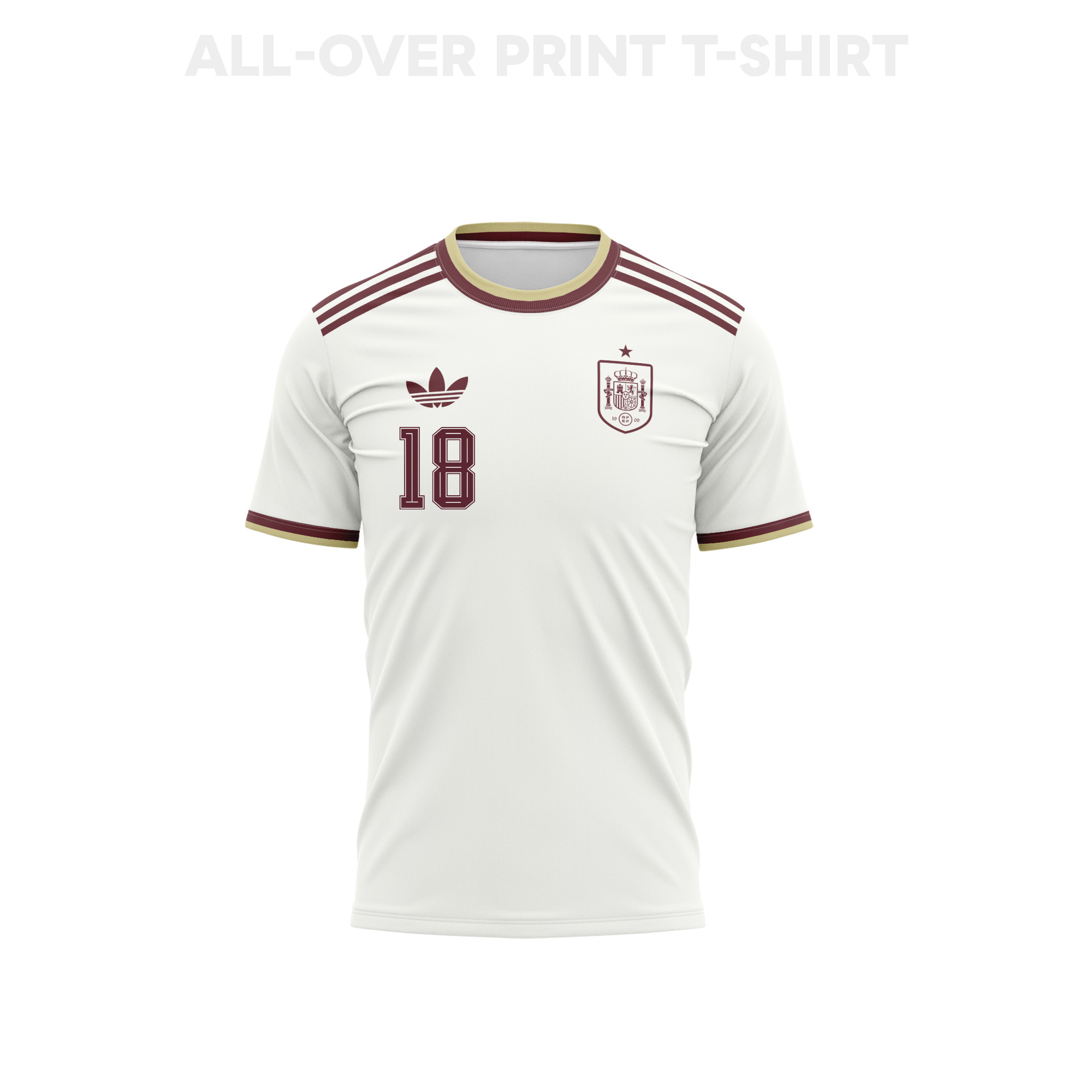 Martin Zubimendi 18 Youth Spain 2026 Away 3D T-shirt Fully Printed – White - Jersey Teams