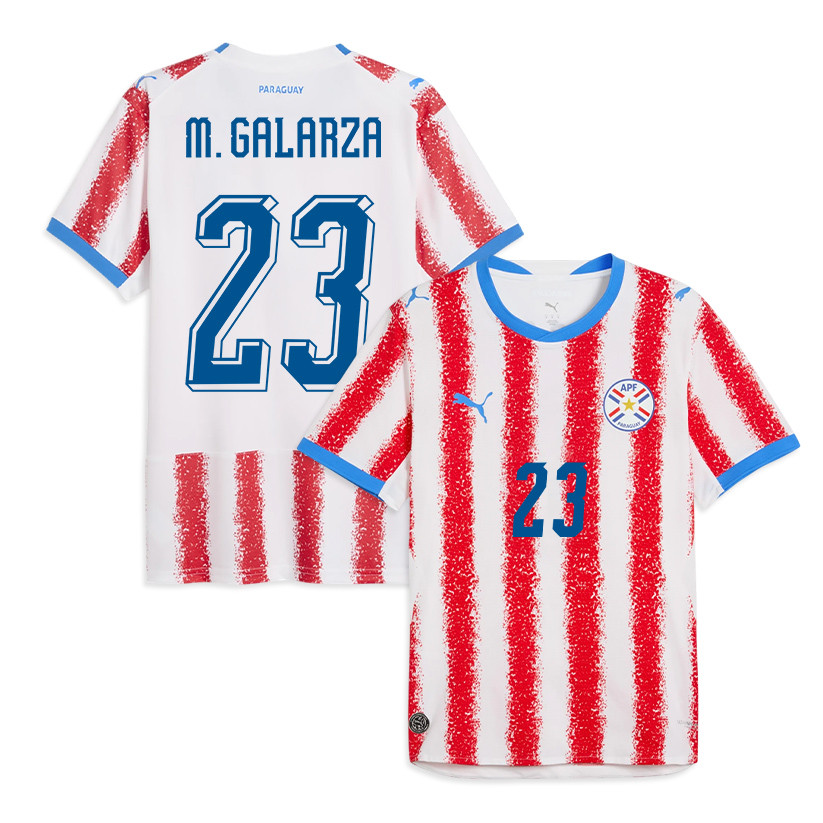 Matías Galarza 23 Paraguay National Team 2026 Home Jersey - White/Red, Men - Jersey Teams