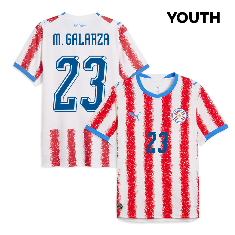 Matías Galarza 23 Youth Paraguay National Team 2026 Home Jersey - White/Red - Jersey Teams