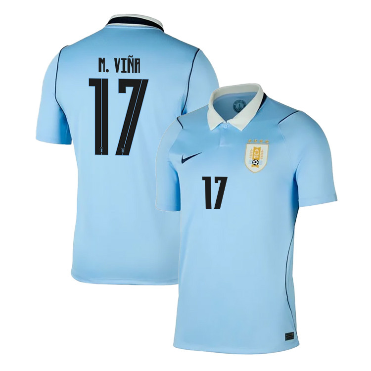 Matías Viña 17 Uruguay National Team 2026 Home Jersey - Blue, Men - Jersey Teams