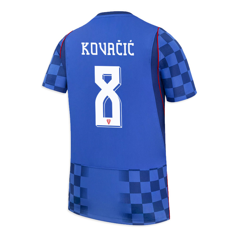 Mateo Kovačić 8 Youth Croatia National Team 2026 Away Jersey - Blue - Jersey Teams