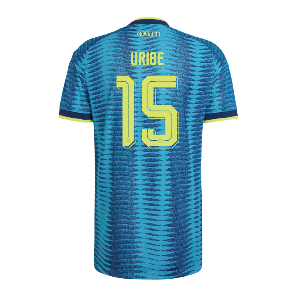 Mateus Uribe 15 Colombia National Team 2026 Away Jersey - Turquoise, Men - Jersey Teams