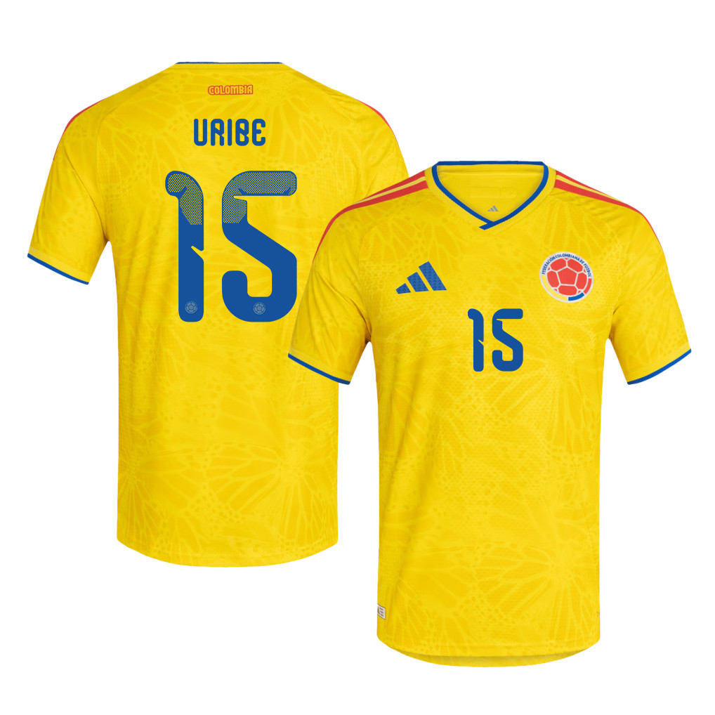 Mateus Uribe 15 Colombia National Team 2026 Home Jersey - Yellow, Men - Jersey Teams