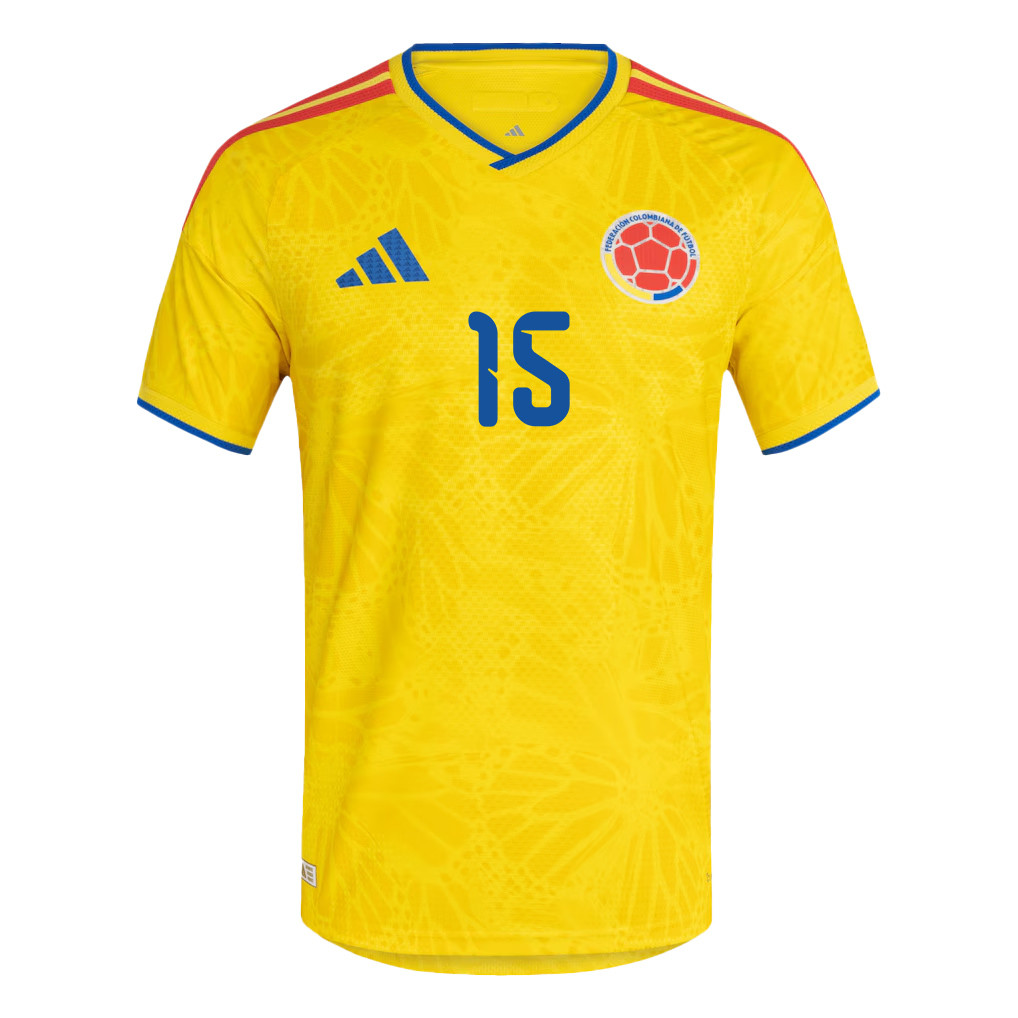 Mateus Uribe 15 Colombia National Team 2026 x World Cup Patch Home Jersey - Yellow, Men - Jersey Teams