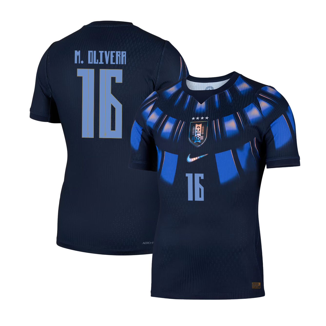 Mathías Olivera 16 Uruguay National Team 2026 Away Jersey - Navy, Men - Jersey Teams