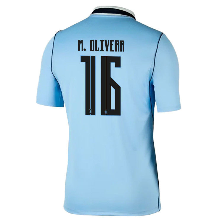 Mathías Olivera 16 Uruguay National Team 2026 Home Jersey - Blue, Men - Jersey Teams