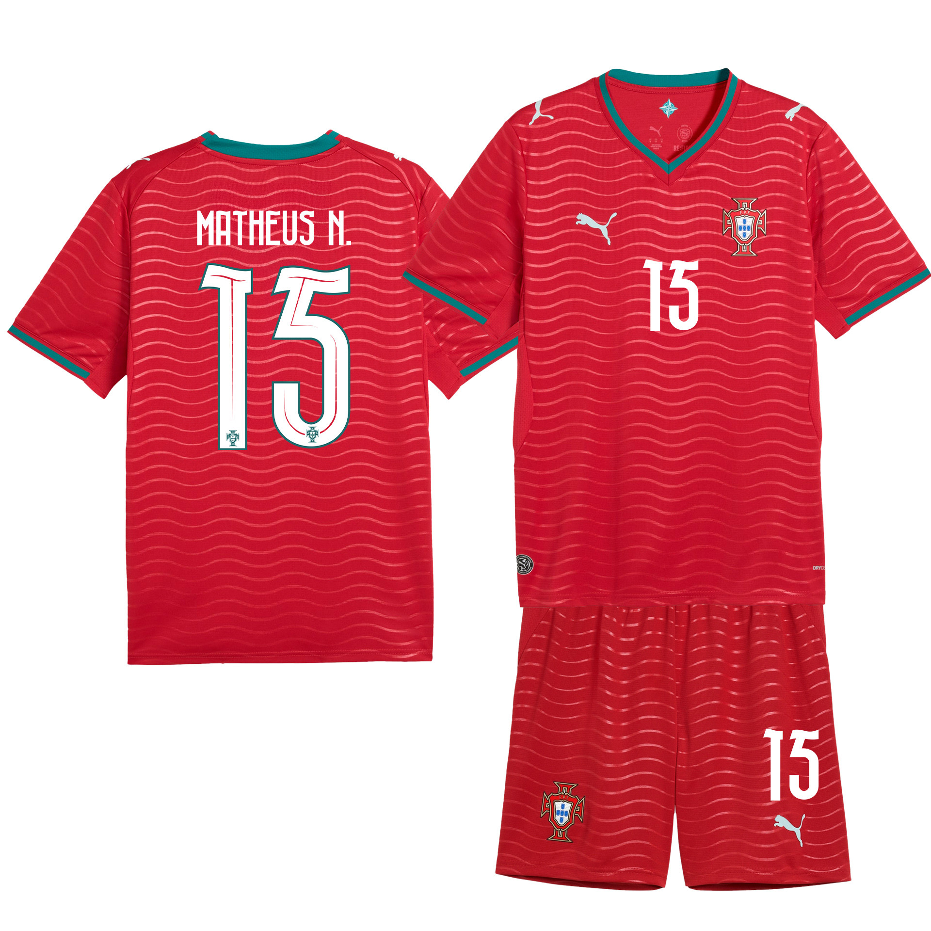 Matheus Nunes 15 Portugal 2026 Home Men Jersey & Shorts Set – Red - Jersey Teams