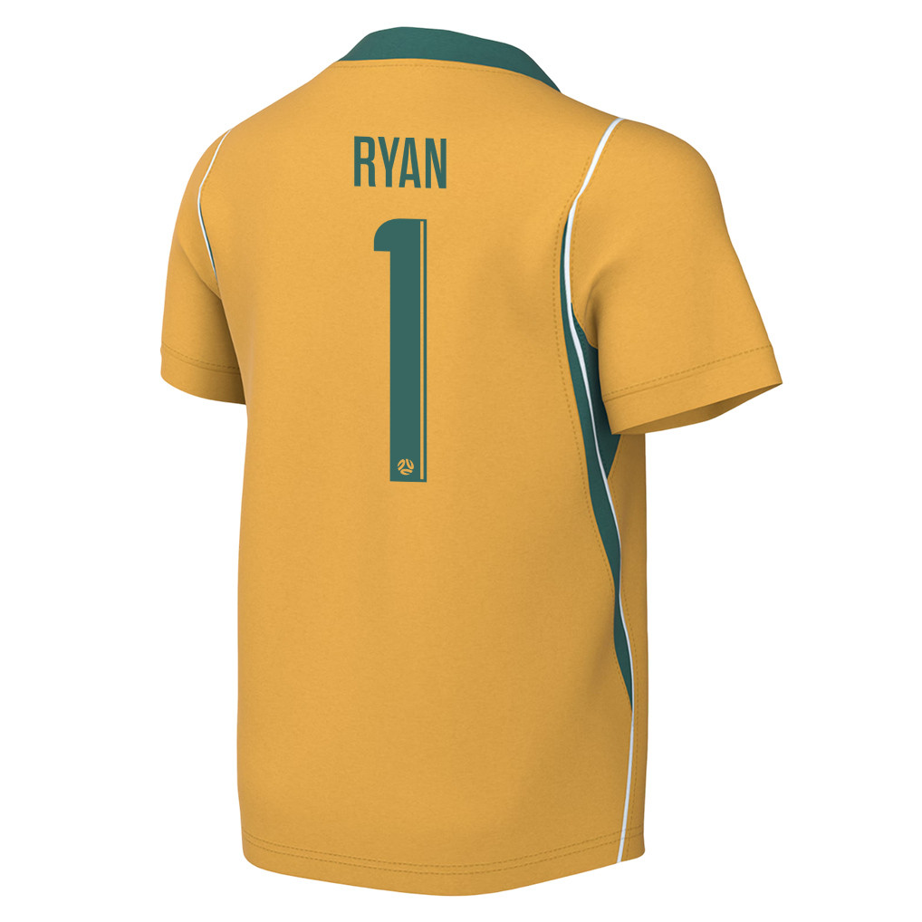 Mathew Ryan 1 Youth Australia National Team 2026 Home Jersey - Yellow - Jersey Teams