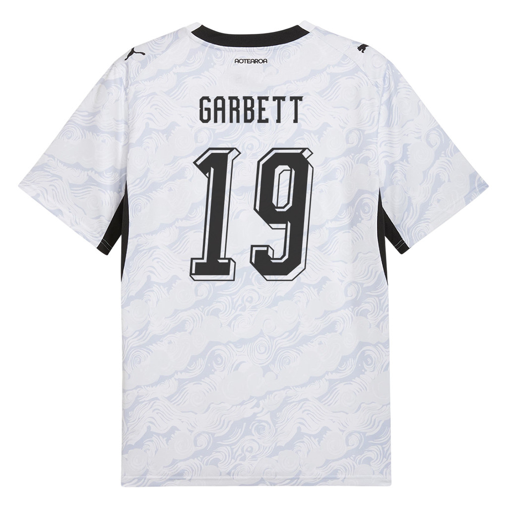 Matthew Garbett 19 New Zealand National Team 2026 Away Jersey - White, Men - Jersey Teams