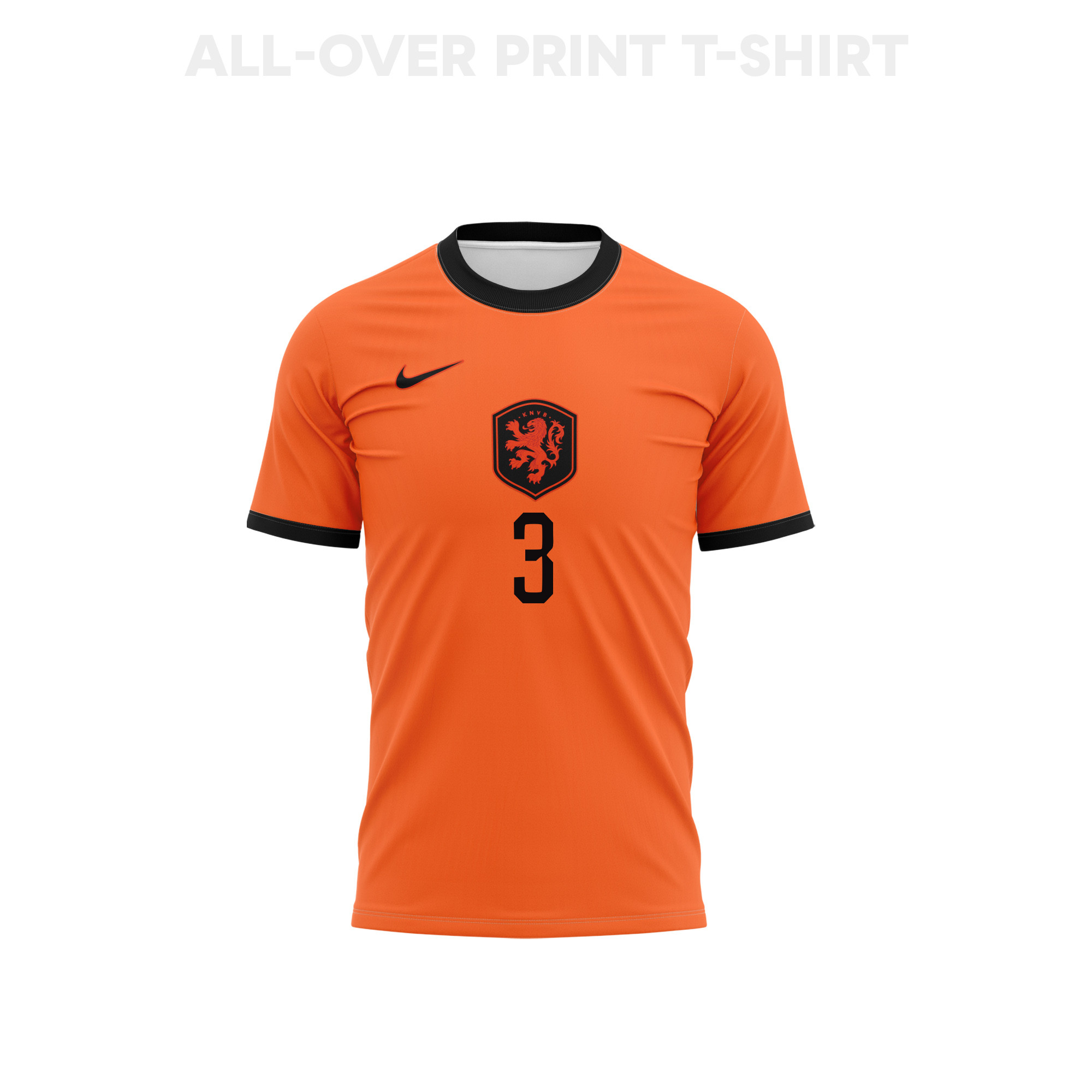Matthijs de Ligt 3 Netherlands 2026 Home 3D T-Shirt Fully Printed – Unisex, Orange - Jersey Teams